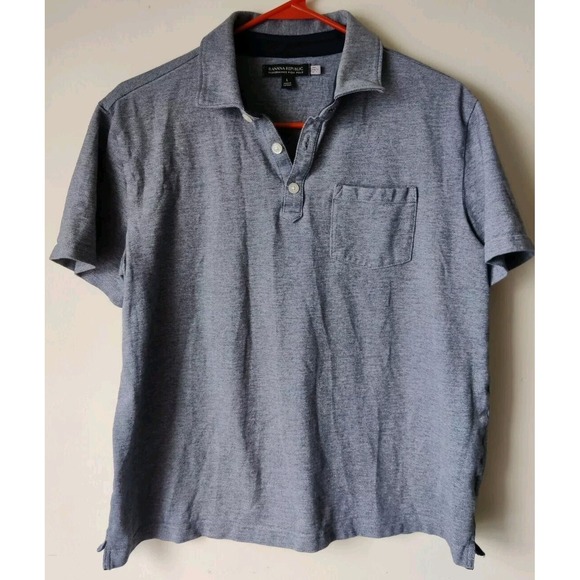 Banana Republic Wicking Pique‎ Polo Shirt Men's Gray Pocket Modern Size Large - Picture 1 of 3
